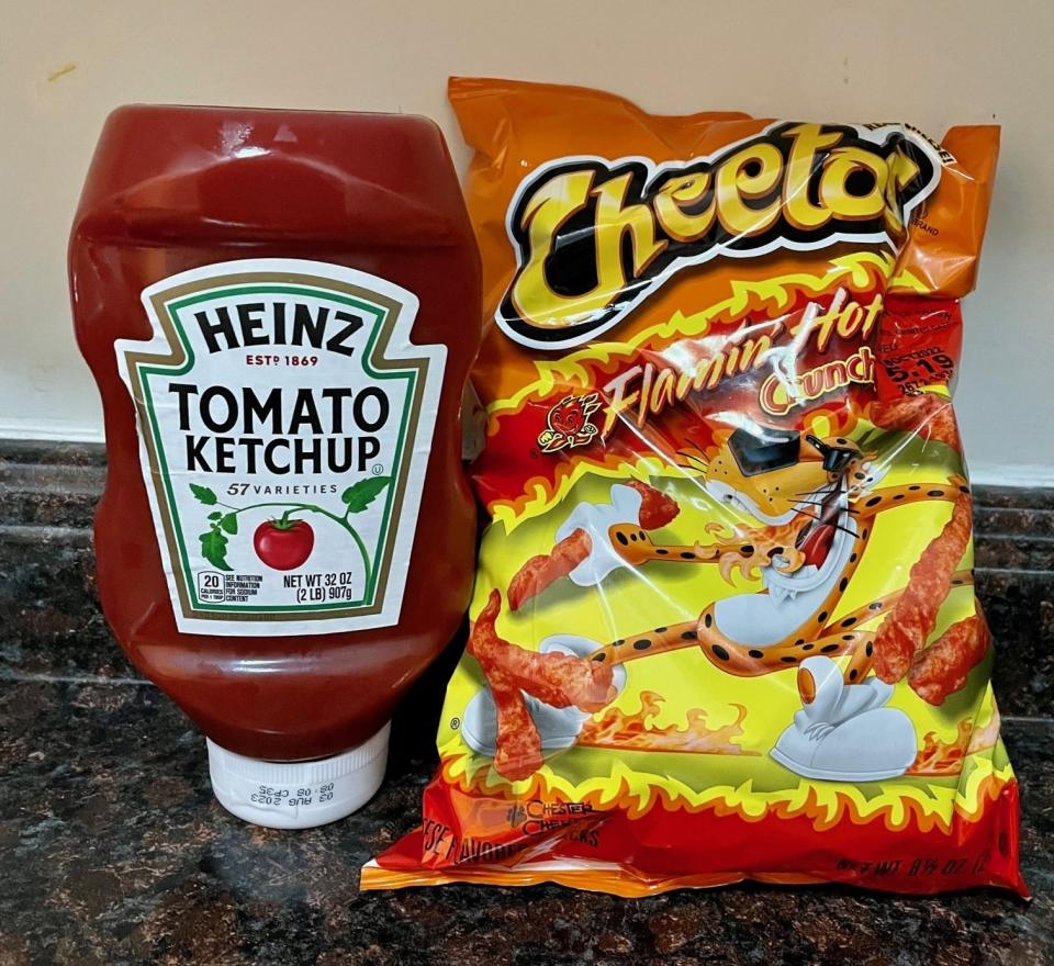 Ketchup and Flamin' Hot Cheetos