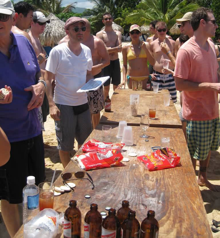 <span>They also had beers and chips on the beach in Jamaica. </span>Photo: Mega