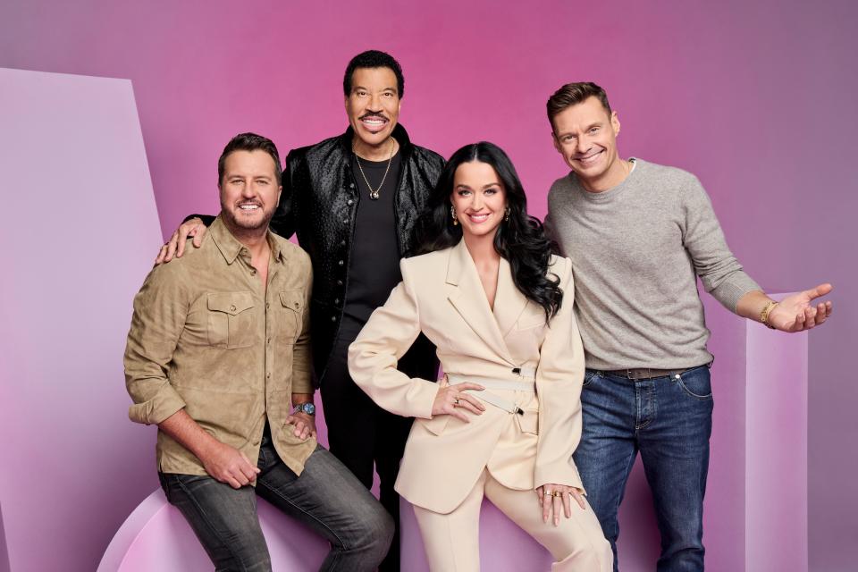 "American Idol" stars Luke Bryan, Lionel Richie, Katy Perry and Ryan Seacrest, pictured here for Season 22.