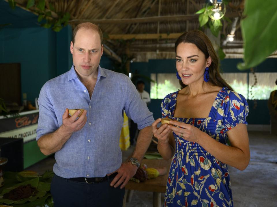 Prince William and Kate Middleton tour a chocolate factory in Belize