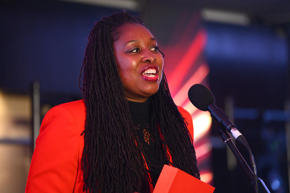 LONDON, ENGLAND - NOVEMBER 11: Dawn Butler speaks on stage at the European Diversity Awards at Intercontinental Hotel on November 11, 2022 in London, England. (Photo by Joe Maher/Getty Images)