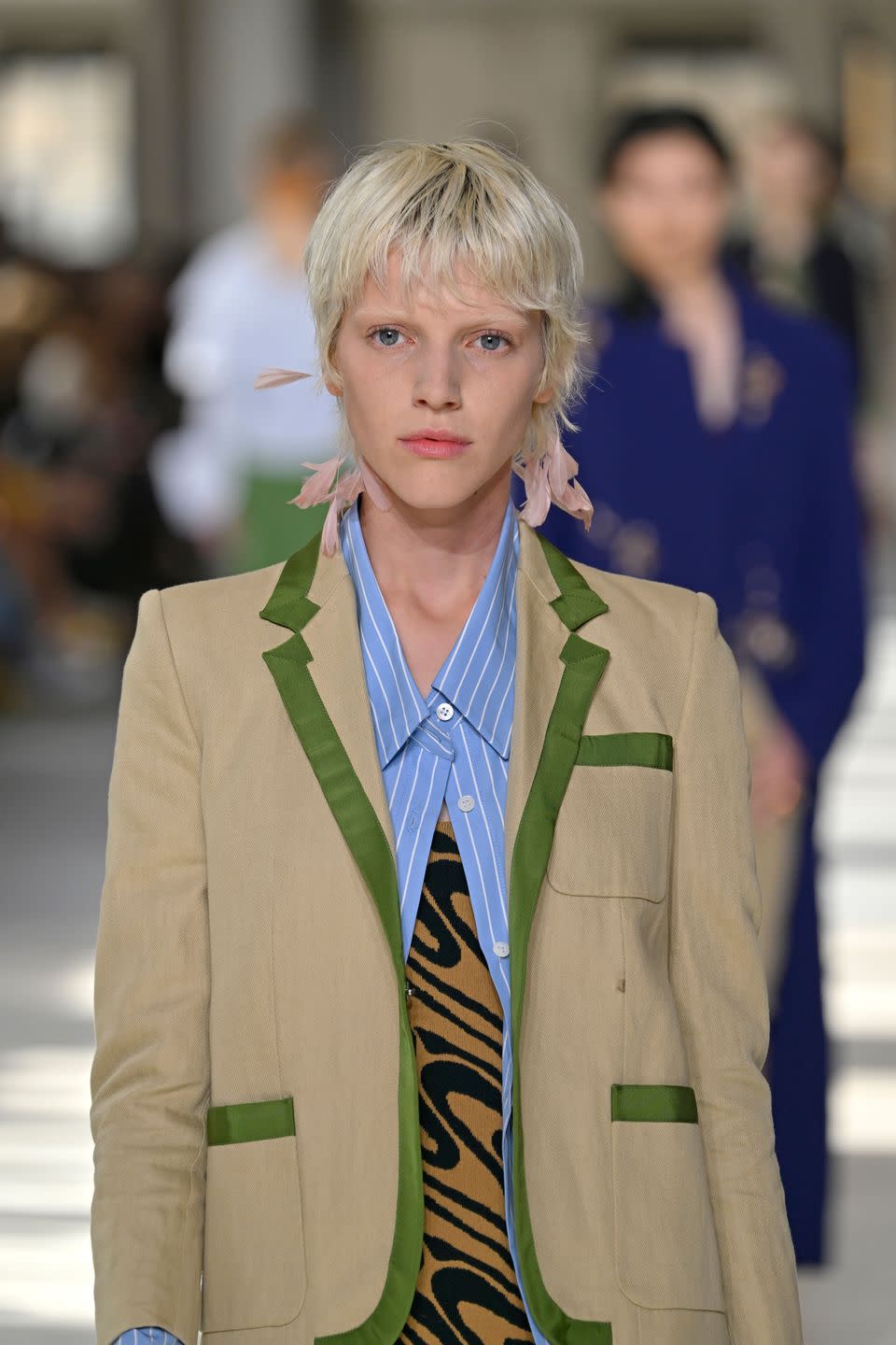 paris, france september 27 editorial use only for non editorial use please seek approval from fashion house a model walks the runway during the dries van noten womenswear springsummer 2024 show as part of paris fashion week on september 27, 2023 in paris, france photo by kristy sparowgetty images