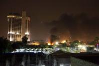 Smoke rises from the site of car bomb attack in Baghdad, May 29, 2015. REUTERS/Ahmed Saad TPX IMAGES OF THE DAY