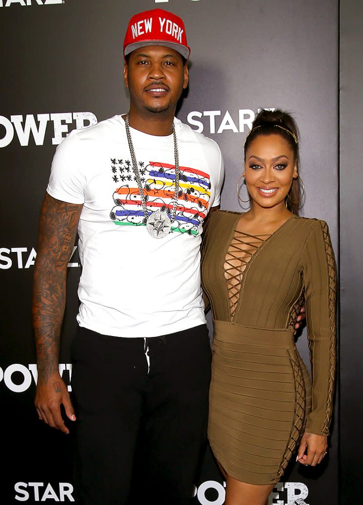 Carmelo Anthony and La La Anthony in NYC.