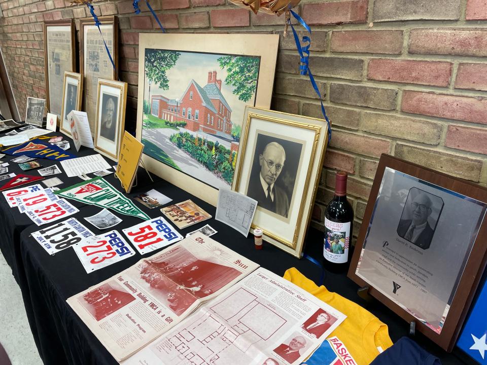Memorabilia from the past 100 years of the North Canton YMCA was displayed at the anniversary event.