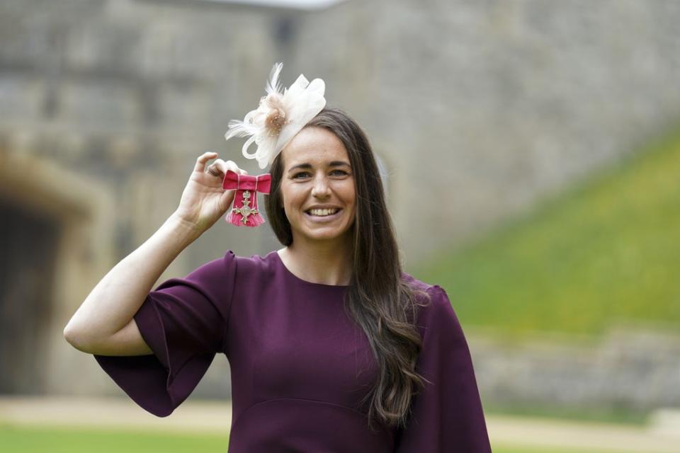 Emily Scarratt with her MBE (Steve Parsons/PA) (PA Wire)