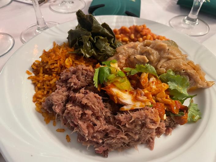 A plate of Gullah Geechee food at the Wormsloe Gullah Geechee Dinner on March 11.