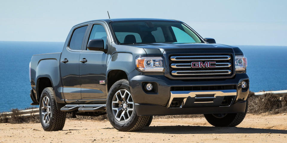 <p>The Canyon shares far too much with its downmarket twin, the Chevrolet Colorado, to be deemed truly upscale. Extended and crew cabs—as well as five- and six-foot beds—offer decent passenger and cargo room. A 200-hp 2.5-liter four-cylinder makes 191 lb-ft of torque and pairs with a six-speed manual or a six-speed automatic transmission. The optional 3.6-liter V6 (305 horsepower, 269 lb-ft) and 2.8-liter turbo-diesel four (181 horsepower, 369 lb-ft) are more suited to heavy lifting; the diesel can tow up to 7700 pounds, and is rated as high as 31 mpg on the highway<span>.<br></span></p><p><span>If you want a premium mid-size truck, consider waiting for the Canyon Denali to hit dealer lots as a 2017 model. Otherwise, the Canyon is a capable, comfortable, and contemporary mid-size rig with a wide range of configurations and very few compromises versus a full-size truck.<br></span></p><p><span><span><a rel="nofollow noopener" href="http://www.caranddriver.com/gmc/canyon" target="_blank" data-ylk="slk:CANYON REVIEWS, SPECS, AND MORE;elm:context_link;itc:0;sec:content-canvas" class="link ">CANYON REVIEWS, SPECS, AND MORE</a><br></span></span></p><p><span><span><span><a rel="nofollow noopener" href="http://www.caranddriver.com/flipbook/medium-done-well-mid-size-pickups-ranked?src=jag&mag=cdb&dom=fb" target="_blank" data-ylk="slk:This post originally appeared on Car and Driver.;elm:context_link;itc:0;sec:content-canvas" class="link "><em>This post originally appeared on Car and Driver.</em></a><br></span></span></span></p>