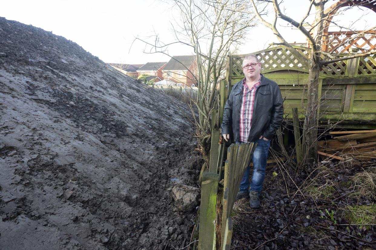 Terry Davies, whose house backs on to the building site, described the mound as an ‘eyesore’, and said he recently paid £15,000 for a new conservatory which now looks onto the mound.