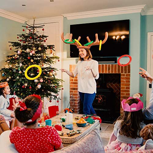 17) Play reindeer ring toss