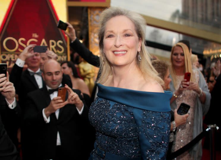 Meryl Streep in Elie Saab at the Oscars. (Photo: Getty Images)