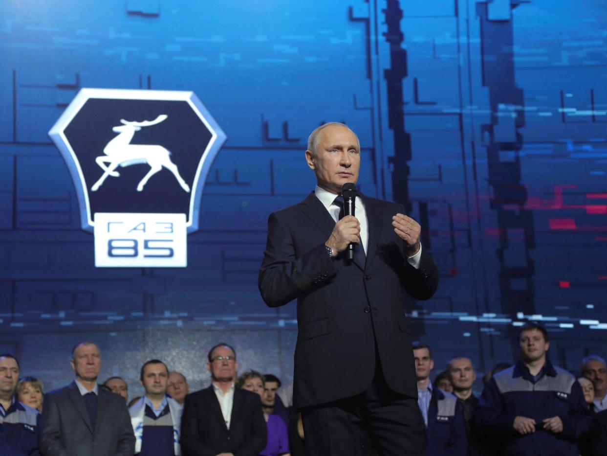 The Russian leader made the announcement at a meeting with workers of a car factory: Reuters