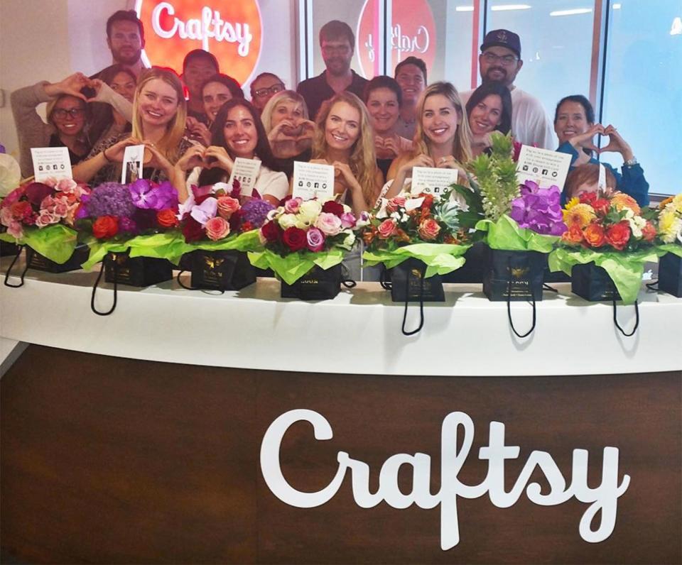 The Swift fans at the office of Craftsy, a Denver crafting website, were <a href="https://people.com/music/taylor-swift-denver-post-it-note-supporters-floral-bouquets/" rel="nofollow noopener" target="_blank" data-ylk="slk:gifted a bunch of bright bouquets;elm:context_link;itc:0;sec:content-canvas" class="link ">gifted a bunch of bright bouquets</a> from the singer <a href="http://people.com/music/taylor-swift-denver-post-it-note-supporters-floral-bouquets/" rel="nofollow noopener" target="_blank" data-ylk="slk:following her sexual assault trial;elm:context_link;itc:0;sec:content-canvas" class="link ">following her sexual assault trial</a> in August 2017. During the trial, Craftsy's staff publicly supported Swift by arranging Post-It notes in their office windows reflecting Swift's own lyrics back at her in a show of solidarity. "Supporting creative individuals is what we're all about," read the company's Instagram, captioning more than a handful of bouquets. "@taylorswift we're glad that our window messages brightened your days in Denver just as the flowers you sent are brightening ours!"