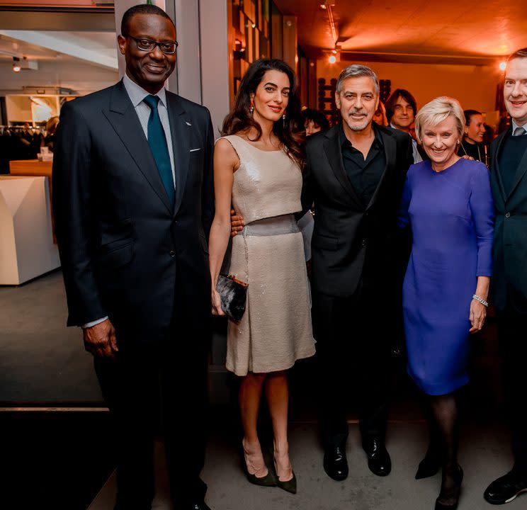 Tidjane Thiam, Amal Clooney, George Clooney, and Tina Brown