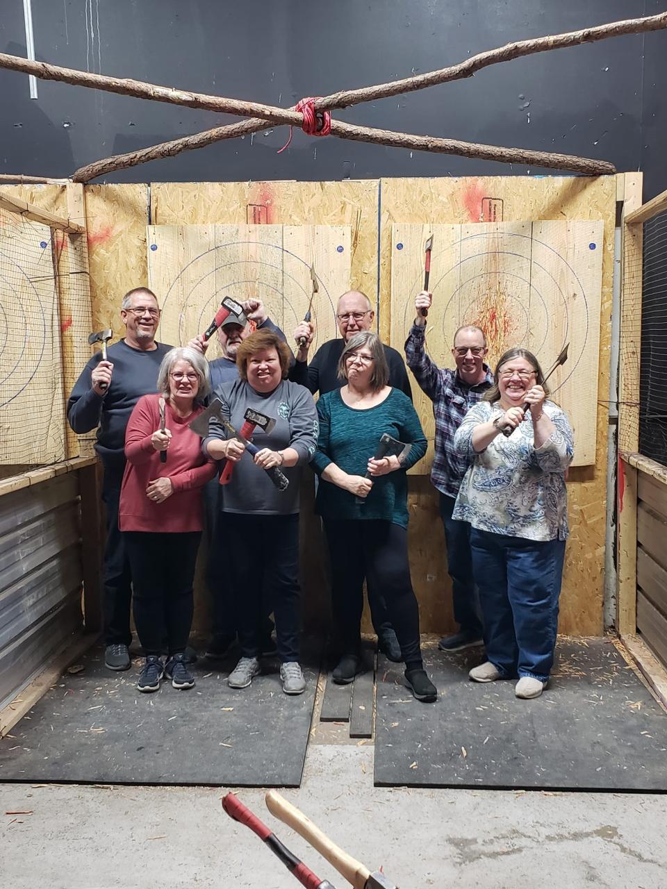 The Angry Axe and Rage Room in Salisbury has seven axe-throwing lanes.