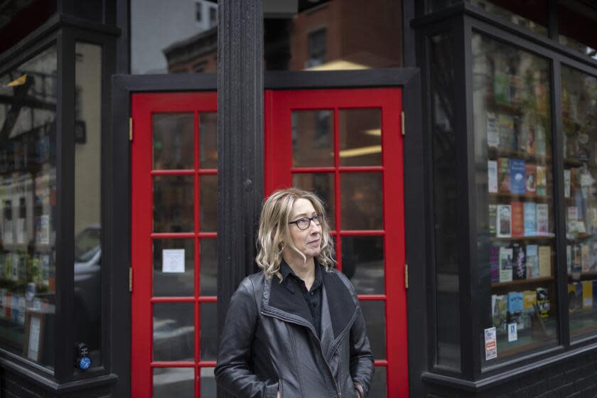 NEW YORK, NEW YORK APRIL 11, 2024 - Portraits of poet and essayist Diana Goetcsh in Manhattan, New York City on April 11, 2024. (Andrew Kelly / For The Times)