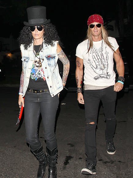 CINDY CRAWFORD & RANDE GERBER AS SLASH & AXL ROSE