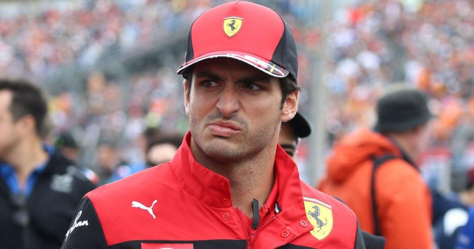 Carlos Sainz of Ferrari during drivers parade, pulling a face. Hungary July 2022 Credit: Alamy