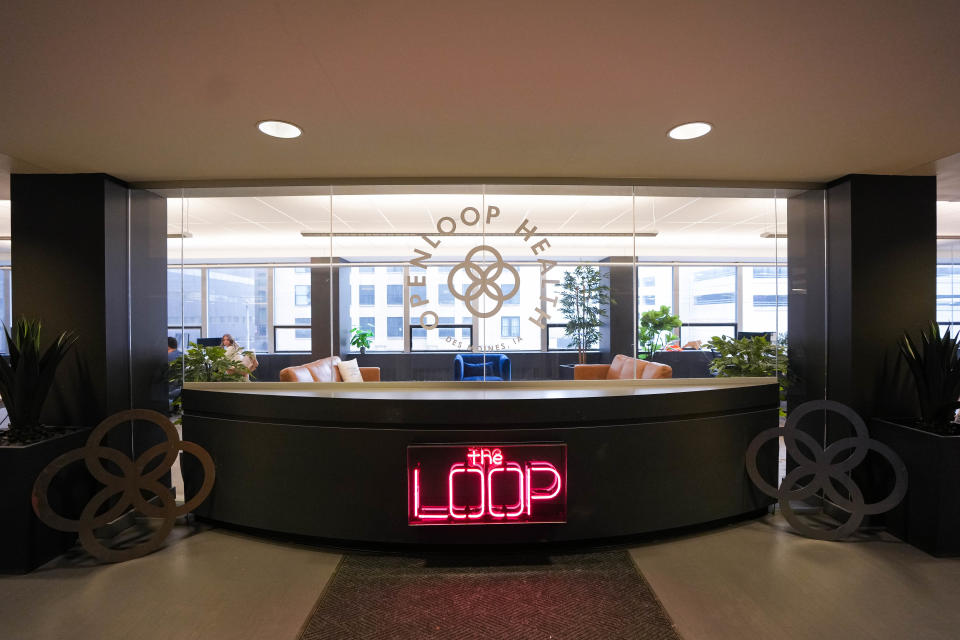 The entryway to OpenLoop in downtown Des Moines' Bank of American Building.