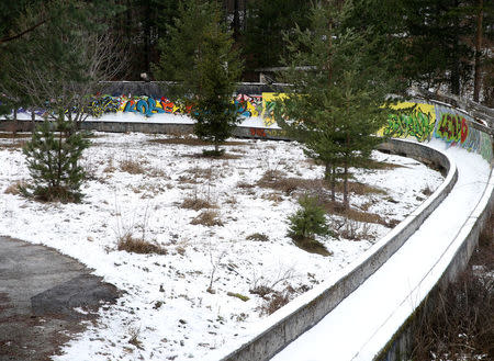 The bobsleigh track is seen on Mount Trebevic in Sarajevo, January 16, 2018. REUTERS/Dado Ruvic