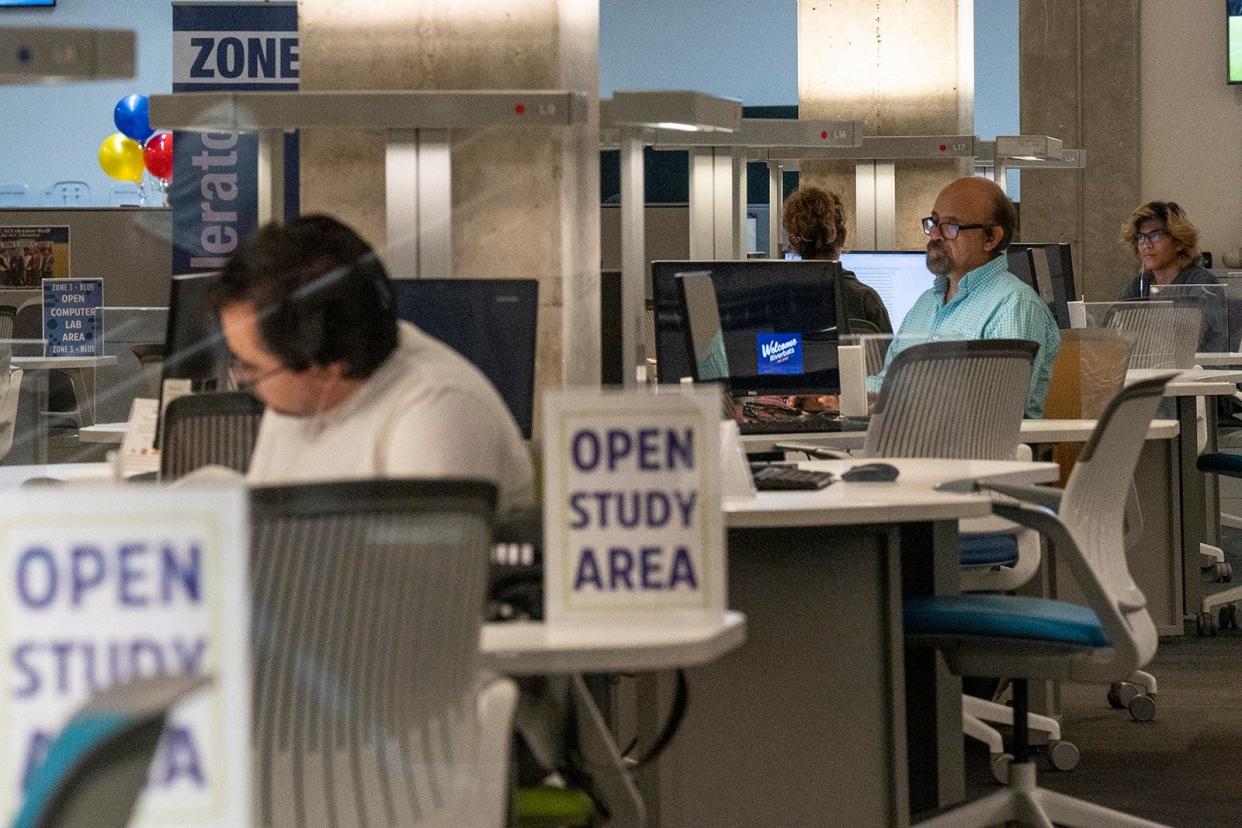 The Austin Community College board of trustees on Monday night certified an annexation petition from residents within the Lockhart school district to join the college's taxing district. In this file photo, students study at ACC's Highland campus.