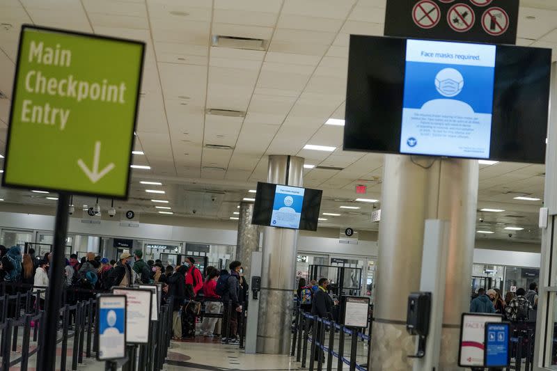 FILE PHOTO: Passengers are seen at Hartsfield-Jackson Atlanta International Airport in Atlanta