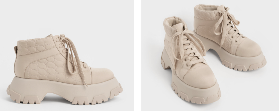 The Recycled Polyester High-Top Sneakers comes in 4 colours. PHOTO: Charles & Keith 