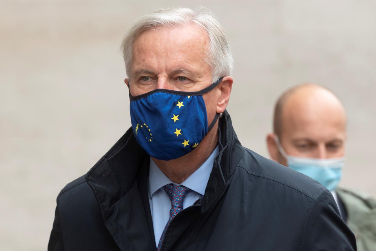 EU chief negotiator Michel Barnier arrives at Downing street in London, 23 October, 2020. Photo: Ray Tang/Xinhua via Getty