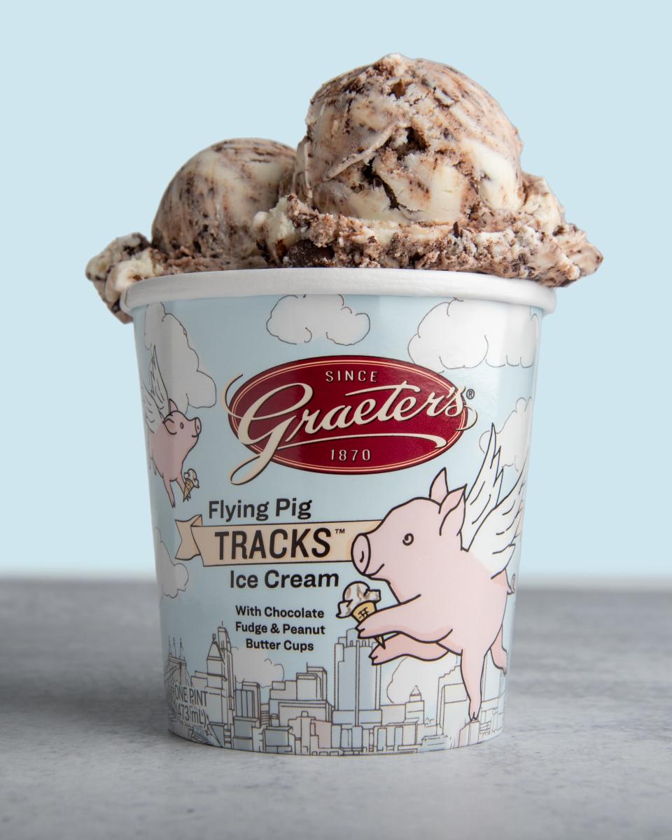 A new, limited-edition Graeter's Ice Cream flavor, Flying Pig Tracks, will be available April 28.