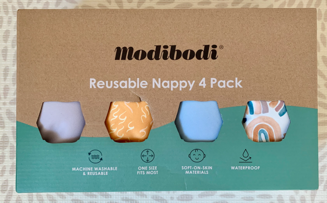 Modibodi Reusable Nappy Booster 4 Pack - Black