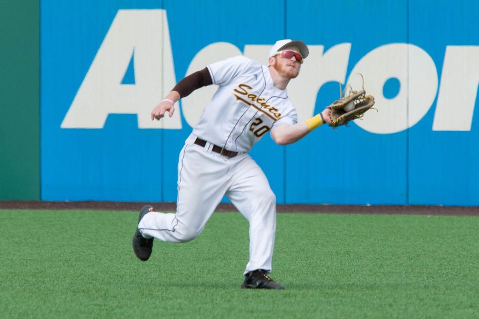 St. Francis' outfielder Luke Ketchum makes a grab, one of the 129 putouts he made in 2022 without an error.