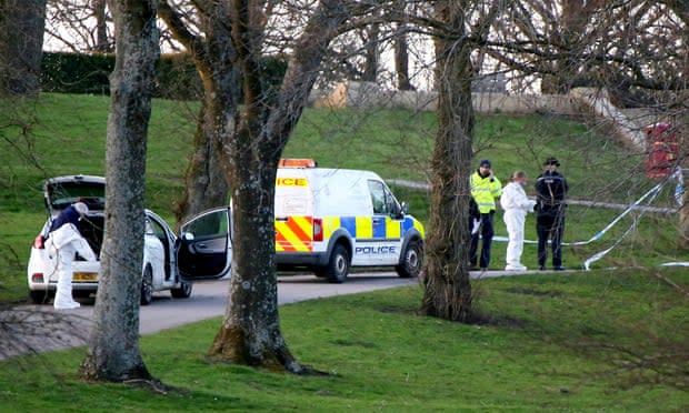 Emergency services attend the scene where a seven-year-old girl has died following a stabbing. (Phil Taylor/SWNS)