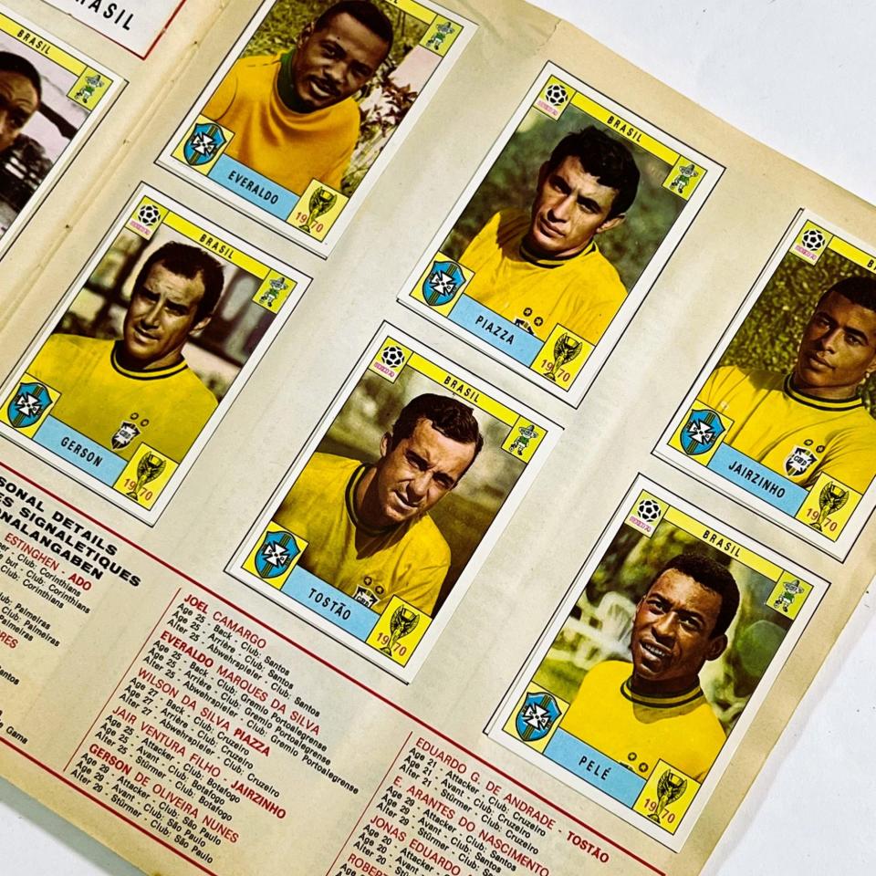 The Brazil page of the album, featuring Pele and Jairzinho