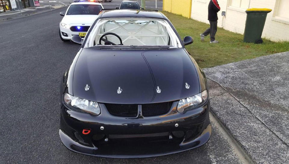 Police have pulled over a bizarre, modified car on the NSW Central Coast. Source: Facebook/ NSW Traffic and Highway Patrol Command