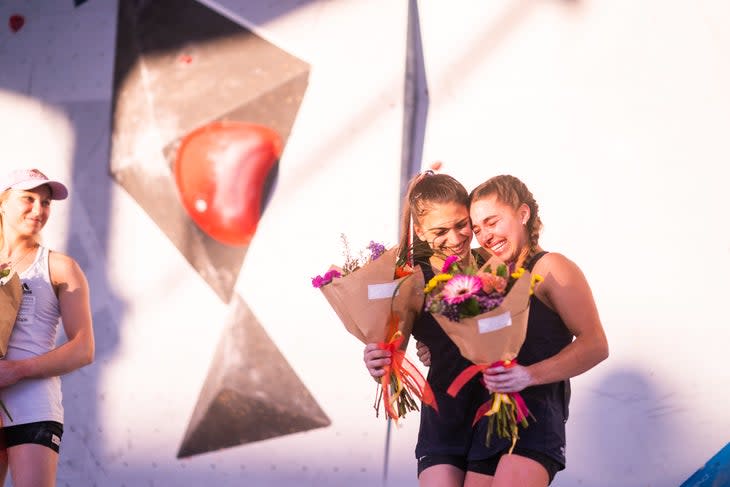 <span class="article__caption">Grossman and ABC Teammate Brooke Raboutou took 1st and 3rd at the 2021 Salt Lake City, World Cup Bouldering event. They would both repeat their finishes this year, cementing Grossman as one of the best American competitors of all time.</span>