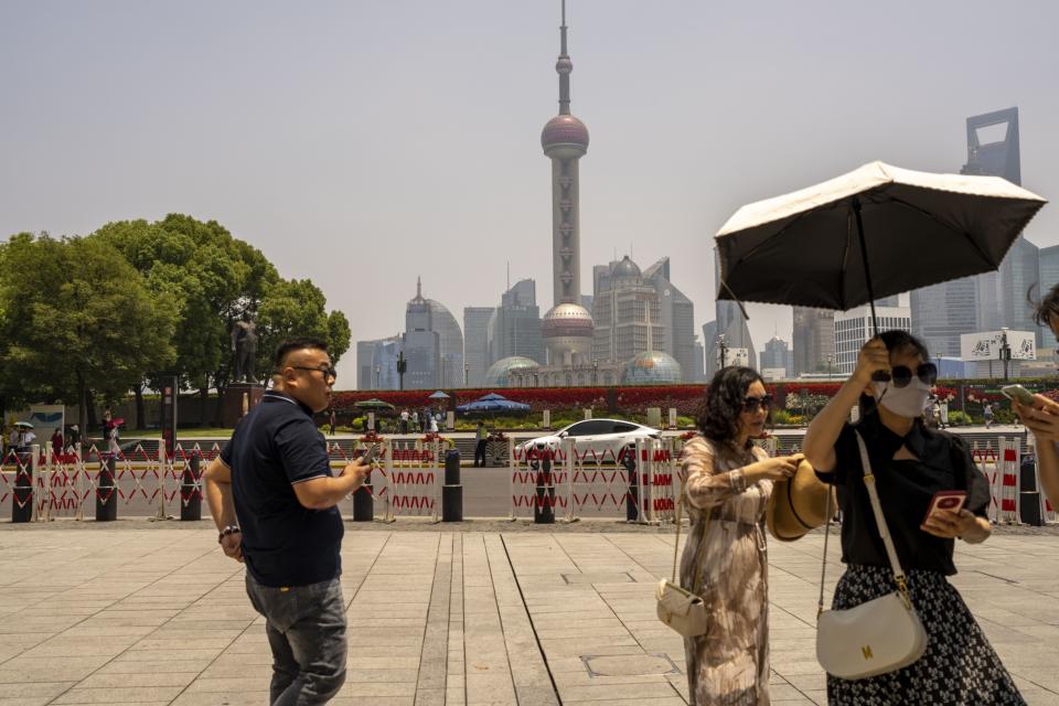 Pedestrians in Shanghai, China, on Friday, June 2, 2023. Chinese stocks staged a sharp rebound as optimism that the Federal Reserve will pause interest-rate hikes in June helped rekindle risk sentiment. (Raul Ariano/Bloomberg)