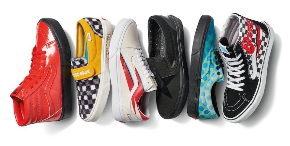 Vans is launching a collection of shoes, clothing, and accessories, all inspired by the iconic and revolutionary works of David Bowie.