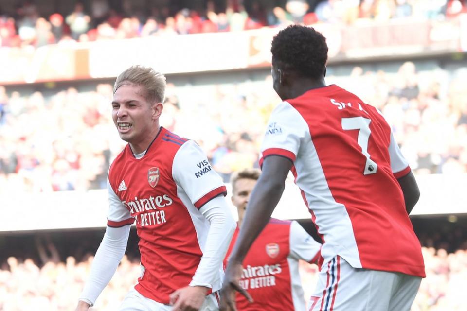 Emile Smith Rowe and Bukayo Saka were both on target in Arsenal’s win over Tottenham  (Arsenal FC via Getty Images)