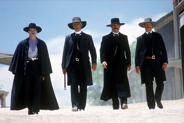 <p>Buena Vista Pictures/Alamy</p> Val Kilmer, Sam Elliott, Kurt Russell & Bill Paxton in 'Tombstone'