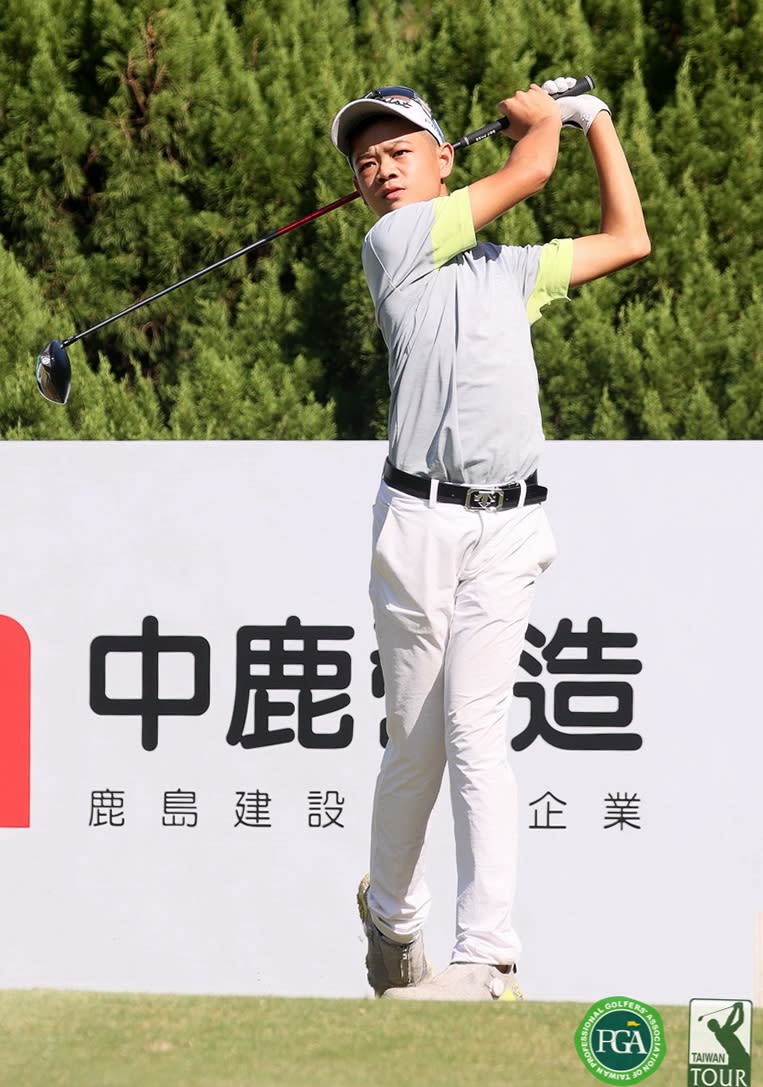 仰德TPC 錦標賽第一回合業餘選手謝承洧69桿 3表現不俗。鍾豐榮攝影