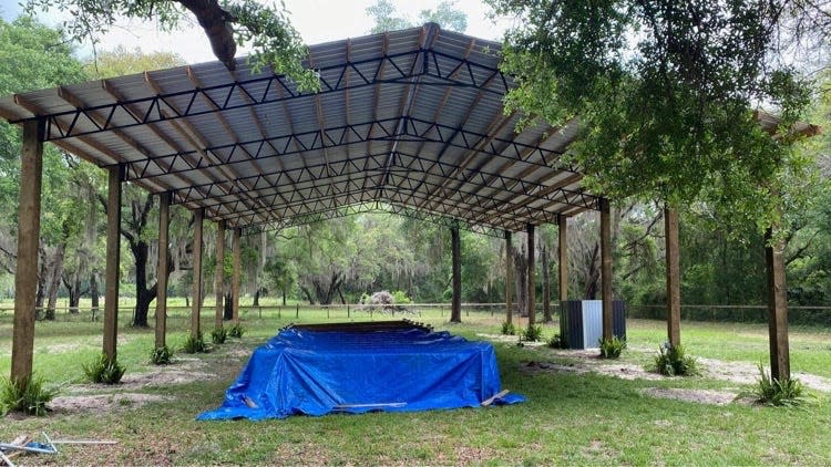 The inside of Gabriel Fiedler's property in Ocklawaha.