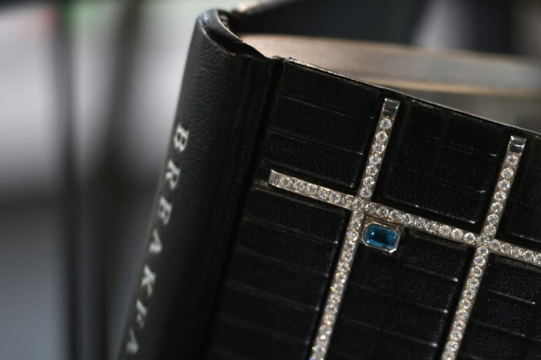 The one of a kind volume is signed by the author and decorated with almost 30 carats of diamonds (ANGELA WEISS)
