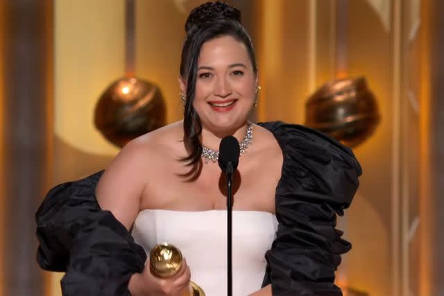 <p>CBS</p> Lily Gladstone at the 2024 Golden Globes