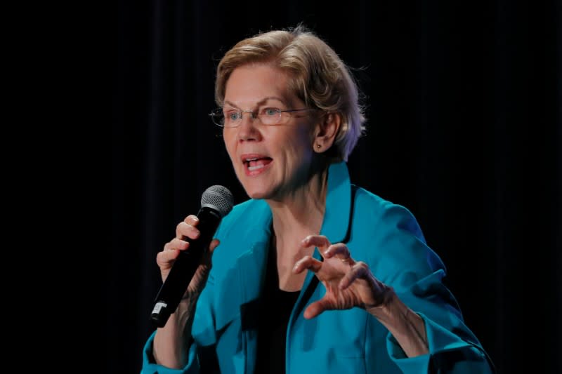 Democratic 2020 U.S. presidential candidate Warren speaks at the "We The People 2020" forum in Des Moines