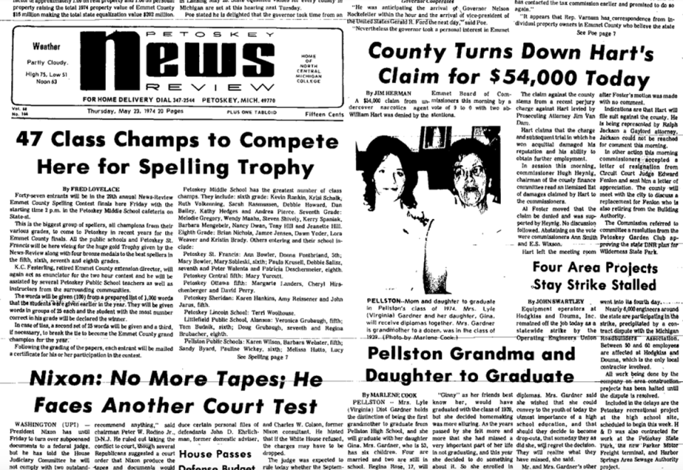 The May 23, 1974 edition of the Petoskey News-Review.