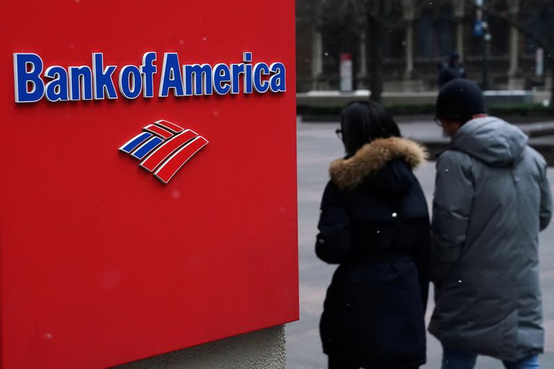 A Bank of America logo is pictured in the Manhattan borough of New York City