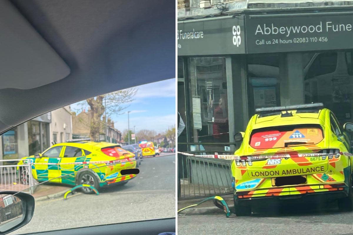 The car was seen embedded in the metal fencing at the bottom of Bostall Hill <i>(Image: Claire Whitelock)</i>