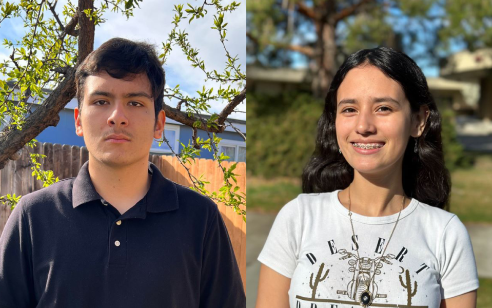 Kamiakin High School senior Vanessa Anguiano, right, and Chiawana High School senior Omar Pantoja, left, were awarded the largest scholarships Friday night at the Hispanic Academic Achievers Program’s 34th annual ceremony. 