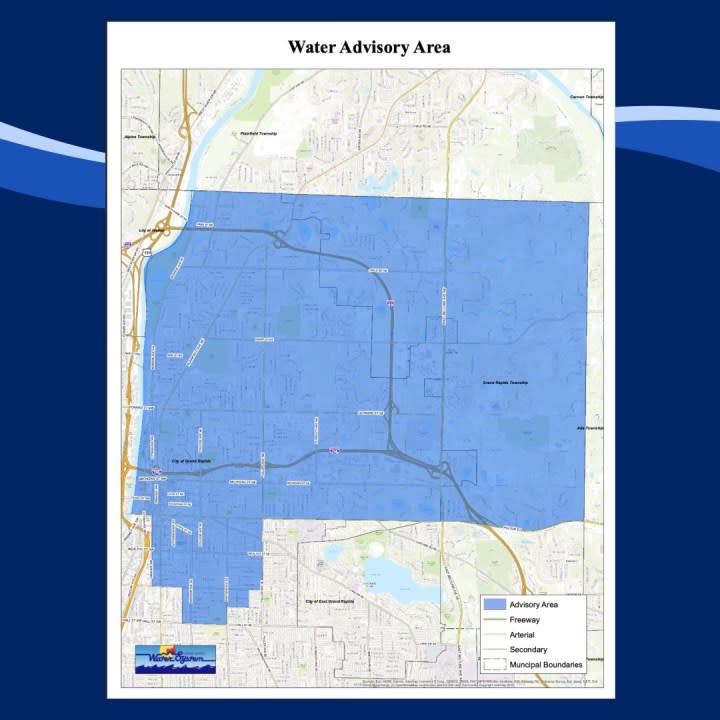 A map of a water advisory in Grand Rapids. (Courtesy City of Grand Rapids)