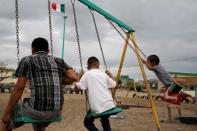 Central American migrants, asylum seekers sent back to Mexico from the U.S. under Migrant Protection Protocols (MPP) along with their parents, are seen at the Pan de Vida migrant shelter at Anapra neighbourhood, in Ciudad Juarez